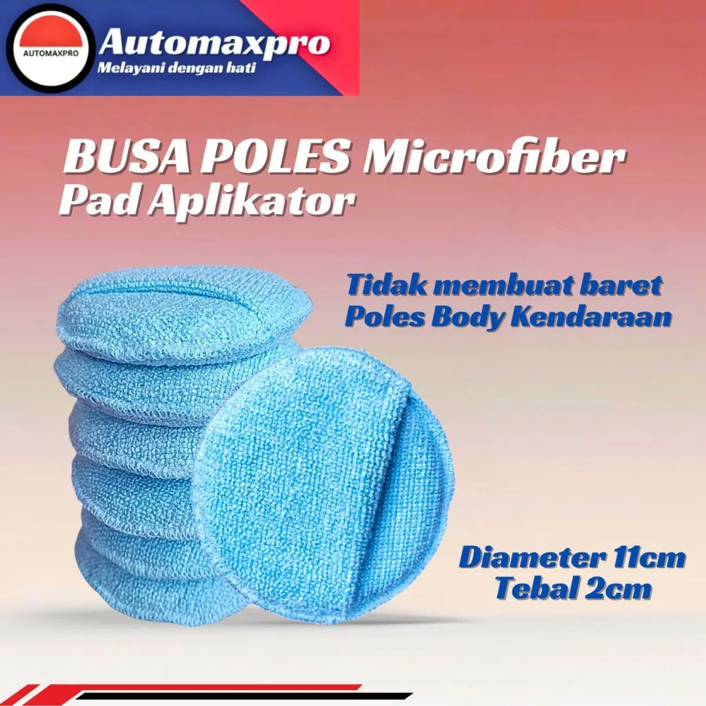 Automaxpro AMP Busa Poles Microfiber Pad Aplikator Wax Coating Mobil Motor Detailing Keyboard Laptop Halus Lembut Anti Gores Serbaguna