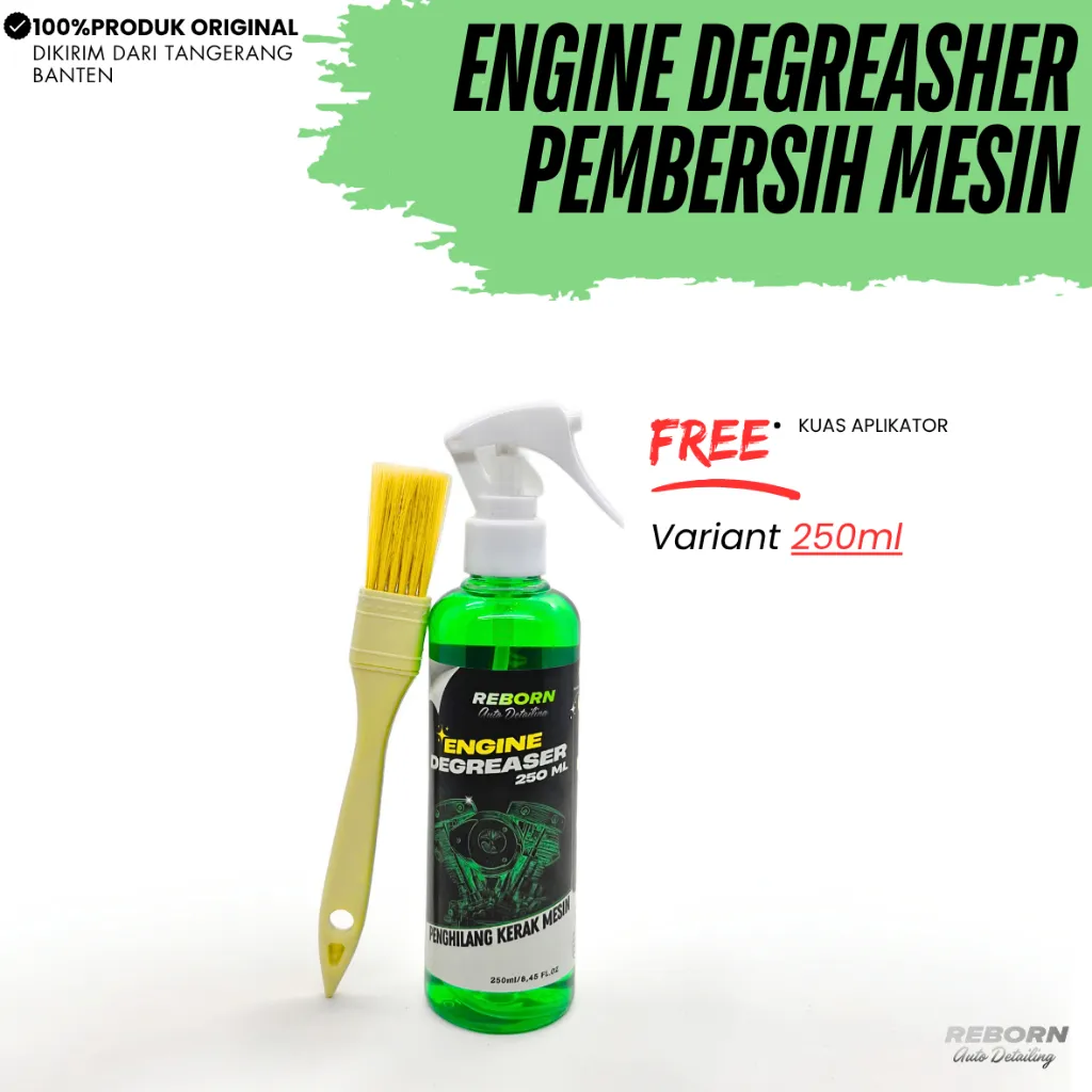 REBORN - Pembersih Mesin Mobil Motor Blok Kerak Mesin - Engine Degreasher 250ml Free Kuas Aplikator