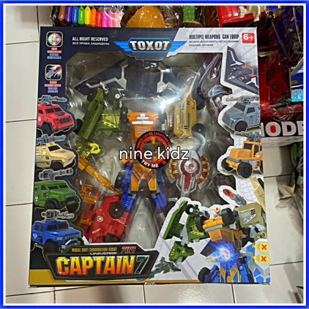 MAINAN ROBOT MOBIL ROBOT GIGA 7 ROBOT TRANSFORMERS ASSEMBLED DIY DEFORMATION ROBOT