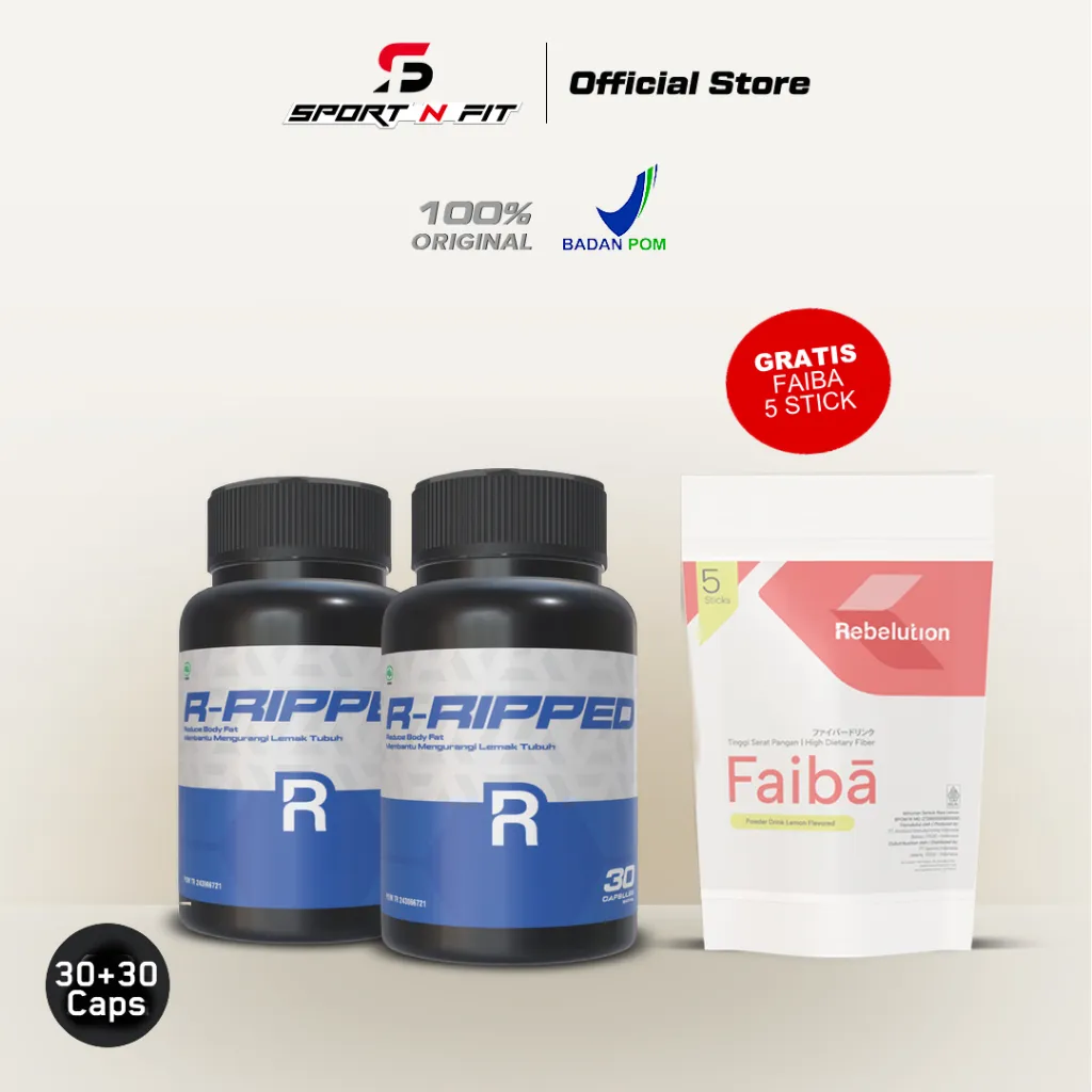Rebelution - Ripped 30 Caps Fat Burn Penurun Berat Badan Bakar Lemak