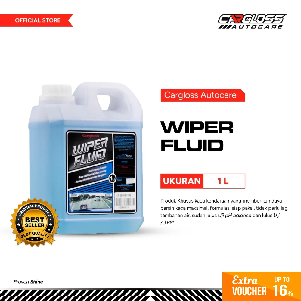 Cargloss Wiper Fluid 1 Liter - Cairan Pembersih Kaca Mobil