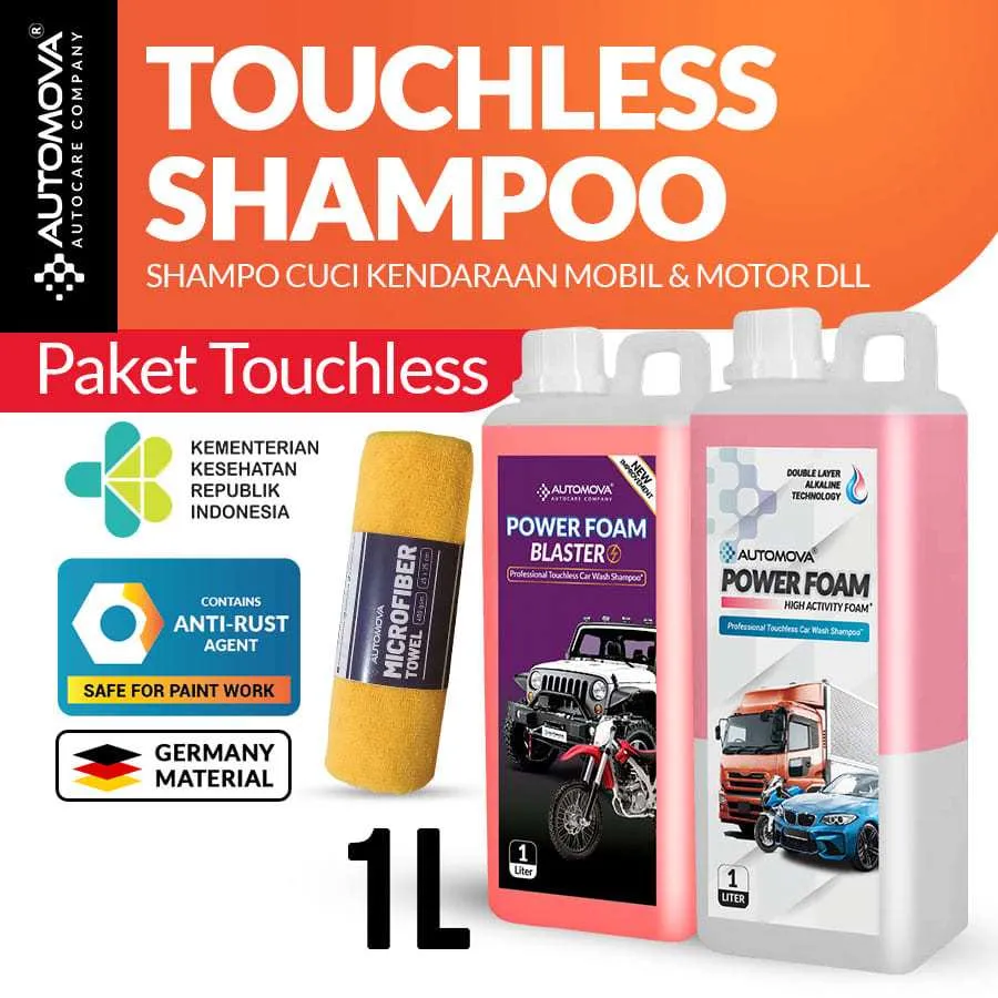 AUTOMOVA - Shampoo Touchless Cuci Motor Carwash Power Foam Blaster & Double Layer