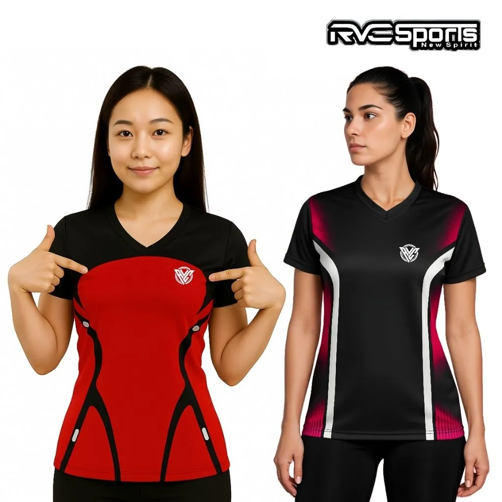 RVC Jersey Printing Wanita Untuk Olahraga Voli Running Futsal dan Bulutangkis