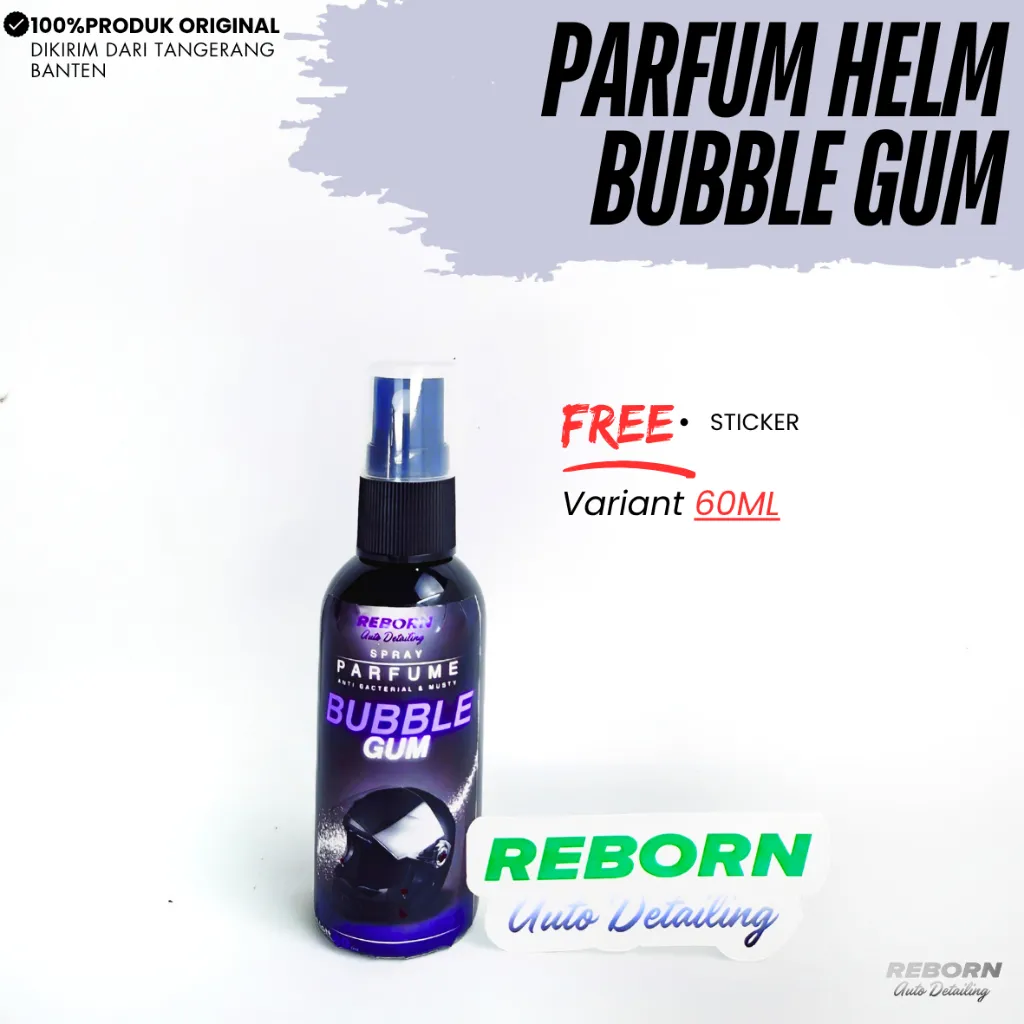 REBORN - Parfum Helm Aroma Bubble Gum - Penghilang Bau Apek - Anti Bakteri - Spray