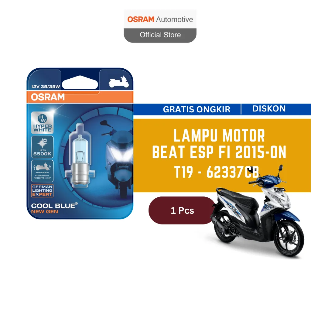 Osram Lampu Depan Motor Honda Beat Esp Fi 2015 on - 62337CB