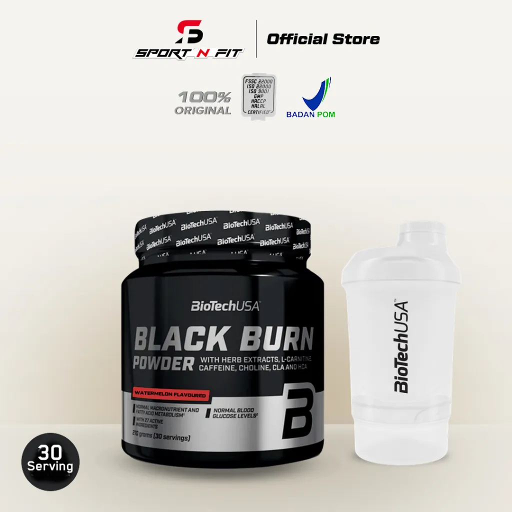 BioTechUSA - BLACK BURN POWDER 210 Gram (Fat burner) Watermelon ,optimum Dietary support