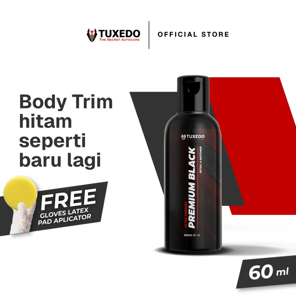 Tuxedo Autocare - Penghitam Body Kasar Kendaraan - 60ml - (Penghitam Body Kasar PERMANEN)