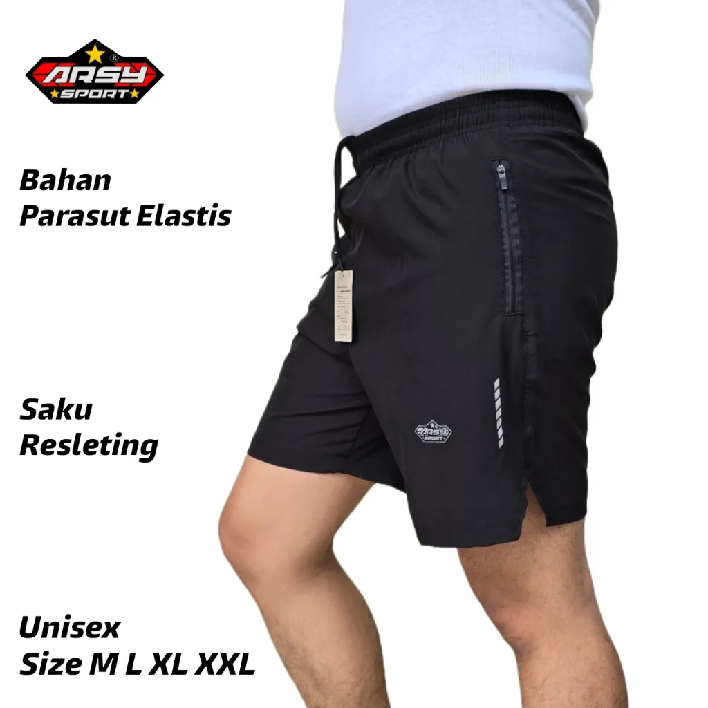 Arsy Sport - Celana Pendek Olahraga Parasut Despo Elastis - Celana Running Pria - Celana Sport Short Pant Gym - DS001