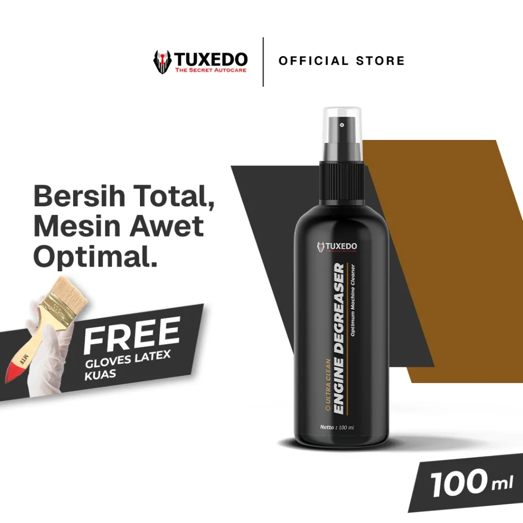 Tuxedo Autocare - Clean Engine Degreaser - 100ml (FREE kuas dan Rubber Gloves. membuat proses pembersihan aman dan tetap ganteng)