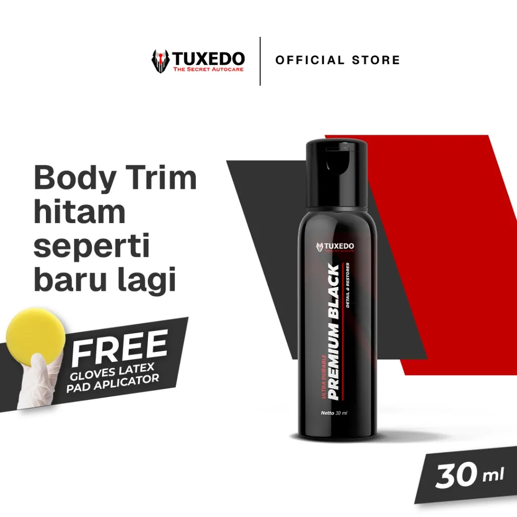 Tuxedo Autocare - Penghitam Body Kasar Kendaraan - 30ml - (Penghitam Body Kasar PERMANEN)