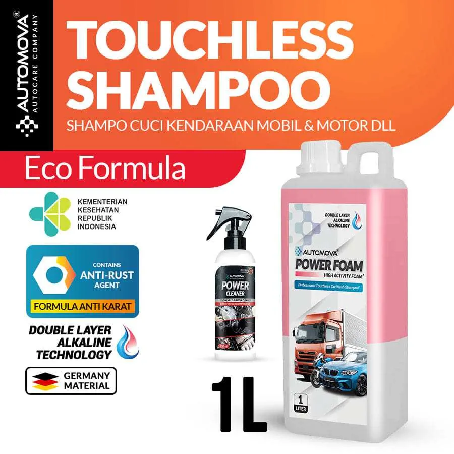 AUTOMOVA - Shampo Motor Touchless Asli (1 Liter) Cuci Tanpa Sentuh Power Foam Double Layer
