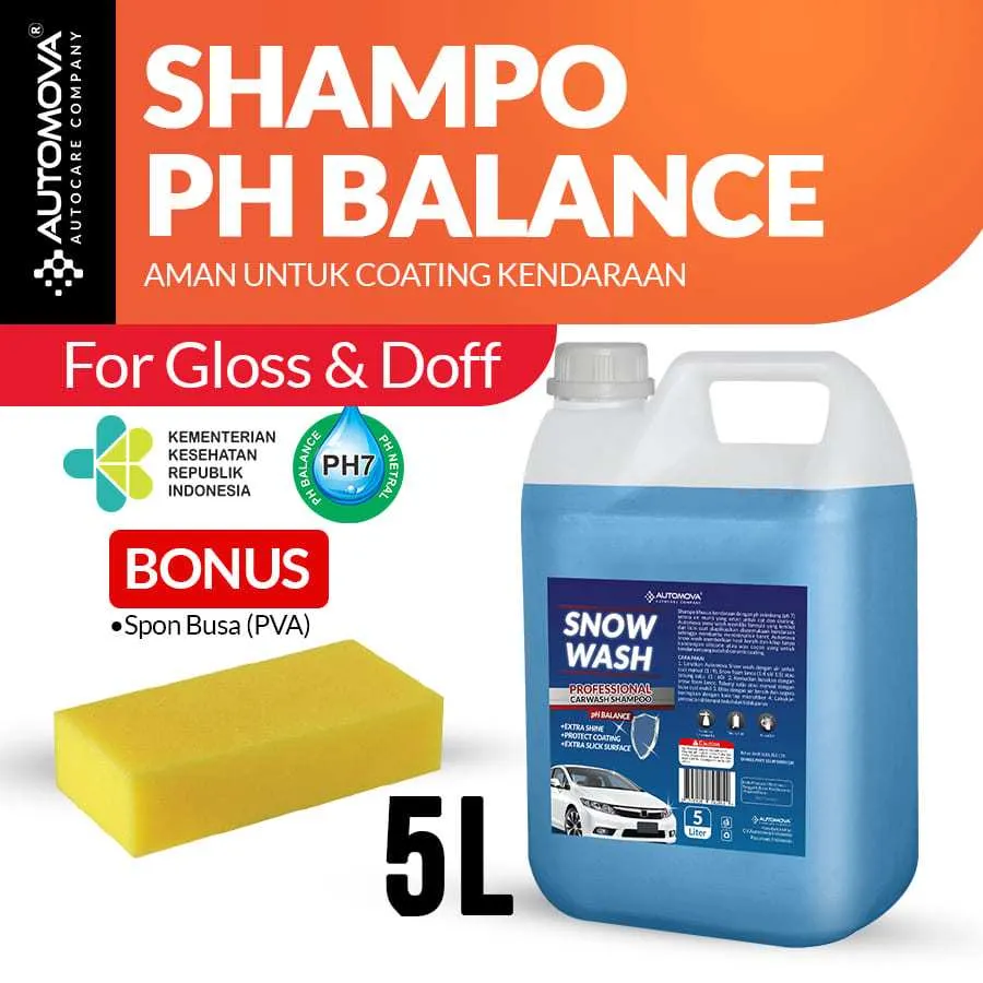 AUTOMOVA - Shampo Mobil Motor Salju PH Balanced Netral Cuci Salju Snow Wash / SNOW5L - SPONS
