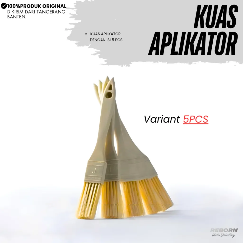REBORN - Kuas Aplikator 5 PCS Kuas Pembersih Blok Mesin, Kuas Serba Guna Multi Fungsi