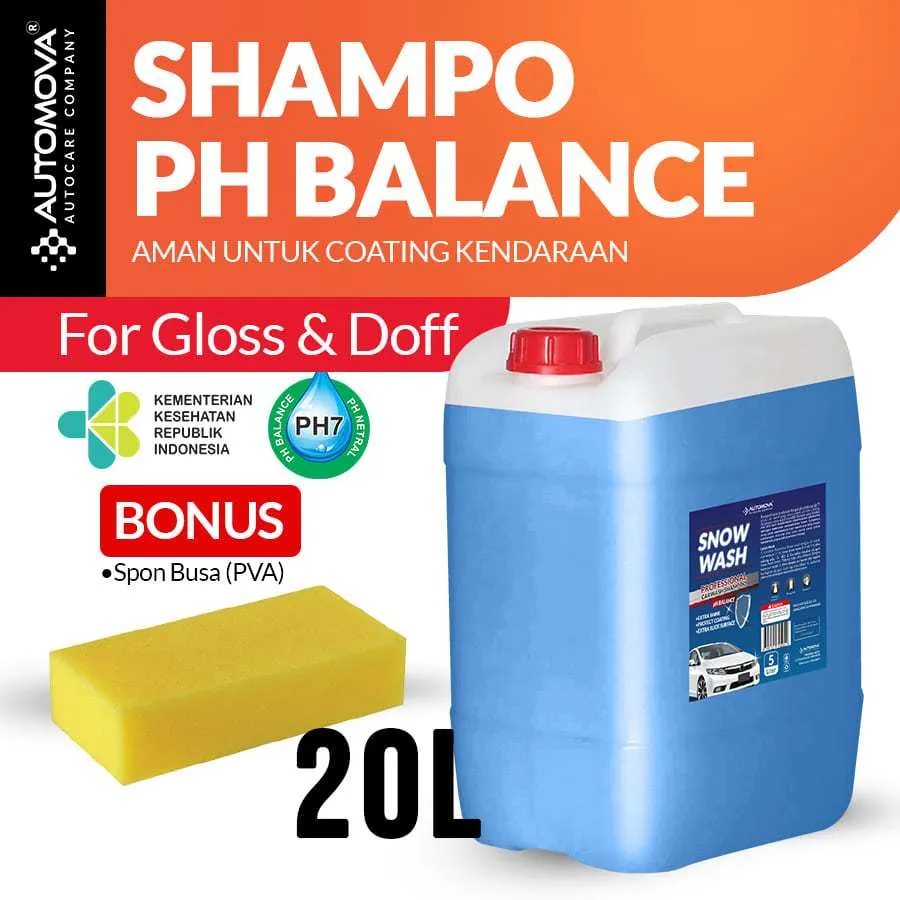 AUTOMOVA - Shampo Mobil Salju (20 Liter) PH Balanced Netral Snow Wash / SNOW20L - SPONS