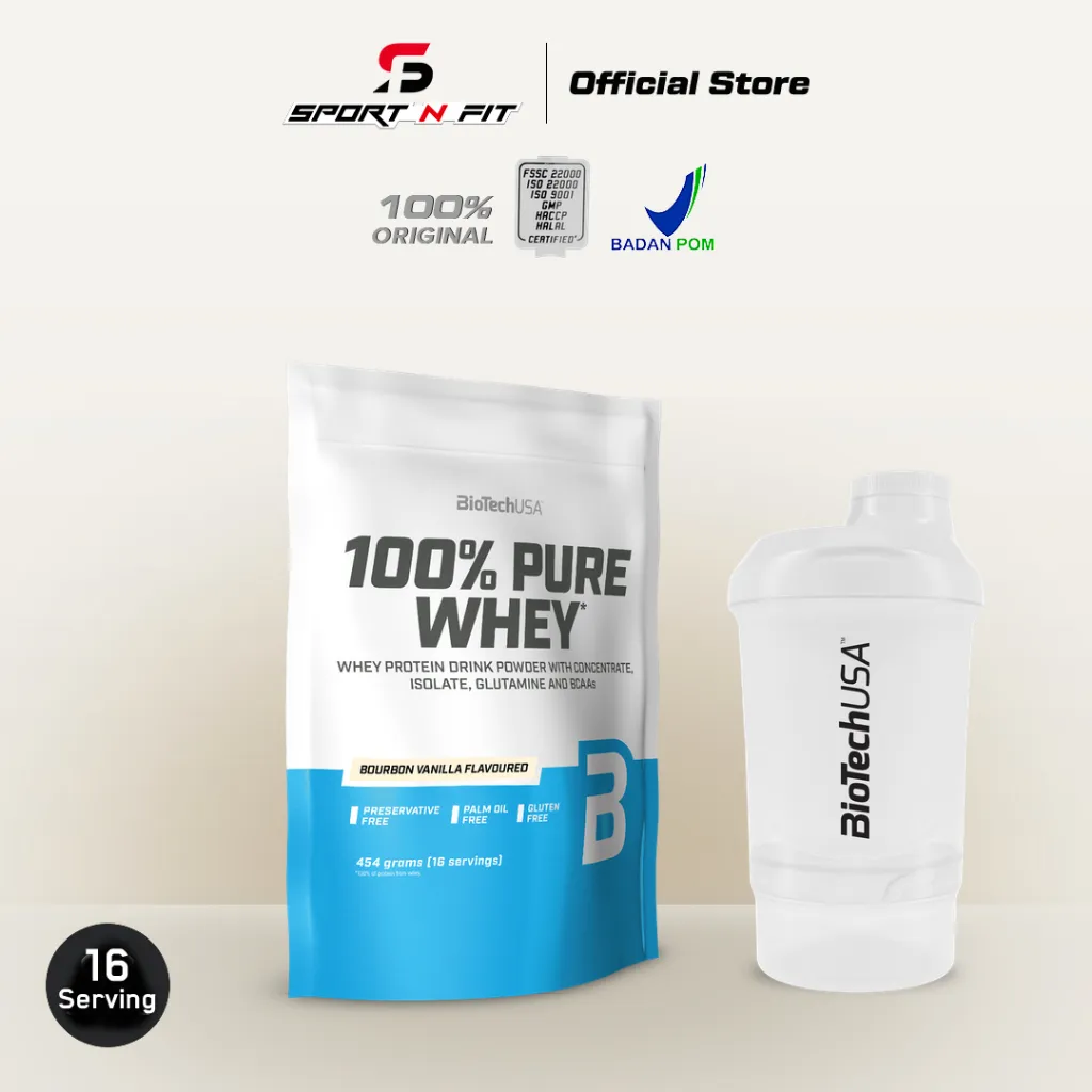 BioTechUSA  - 100% PURE WHEY PROTEIN 454 Gram optimum Dietary Support
