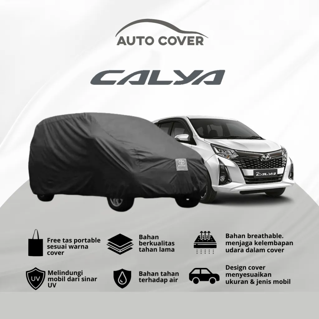 Autocover Cover Mobil  Body Car Toyota Calya  Premium Rocky Superior Semi Outdoor Extreme Full Outdoor Polos Strip 1 2 Mantel Sarung Selimut Tutup Penutup Jas Hujan  Body Mobil Car Waterproof