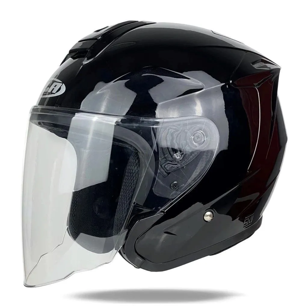 Helm Half Face MLA PHANTOM Solid Terbaru  White Visor Clear (SNI) Helm Dewasa Untuk Pria Wanita