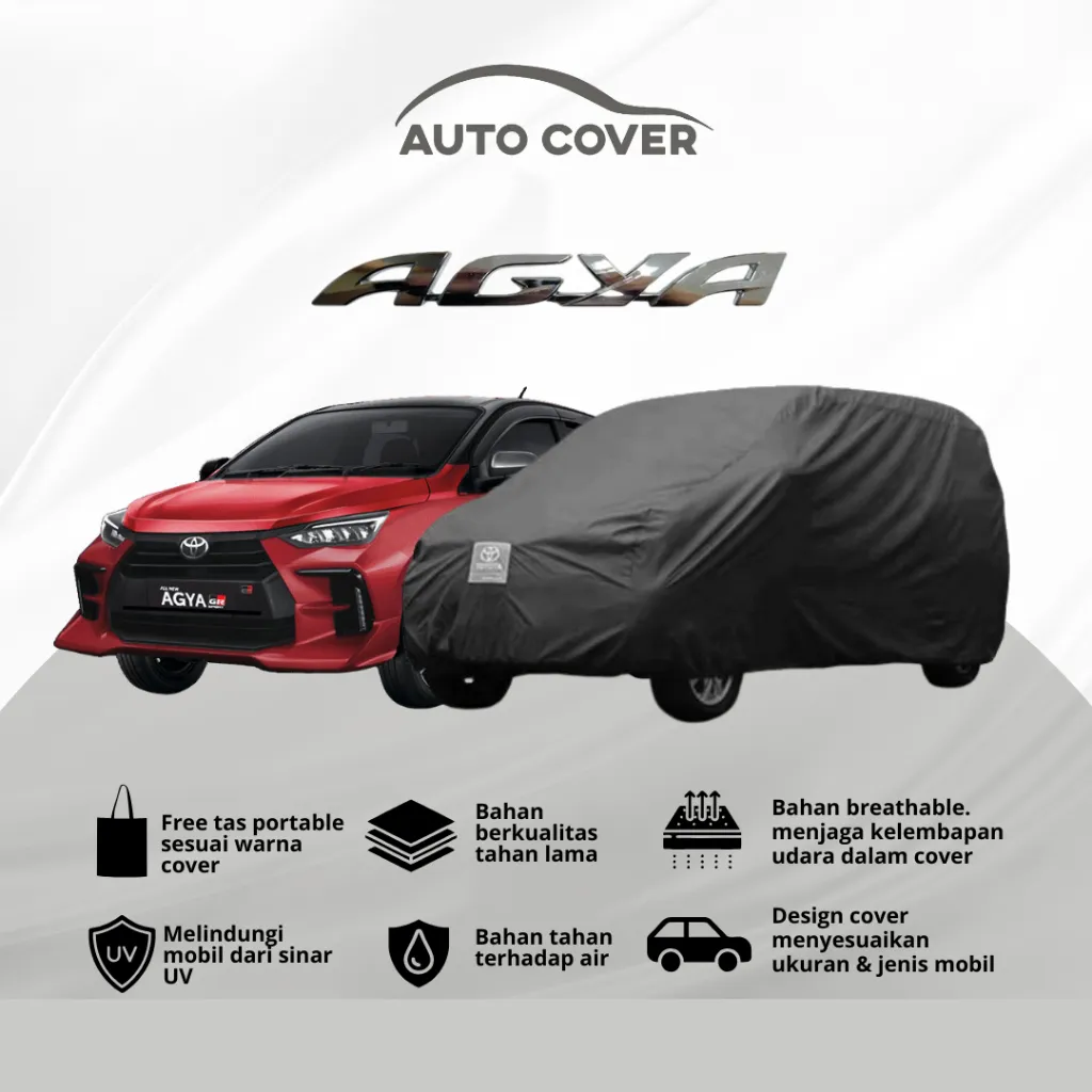 Autocover Cover Mobil Agya Body Car  Premium Rocky Superior Semi Outdoor Extreme Full Outdoor Polos Strip 1 2 Mantel Sarung Selimut Tutup Penutup Jas Hujan  Body Mobil Car Waterproof