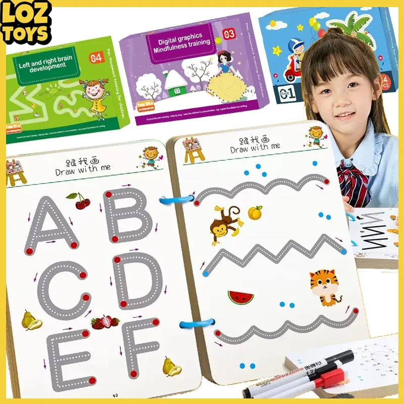 LOZTOYS Reusable Magic Workbook Buku Edukasi Anak Belajar Activity Book Titik Ke Titik Berpikir