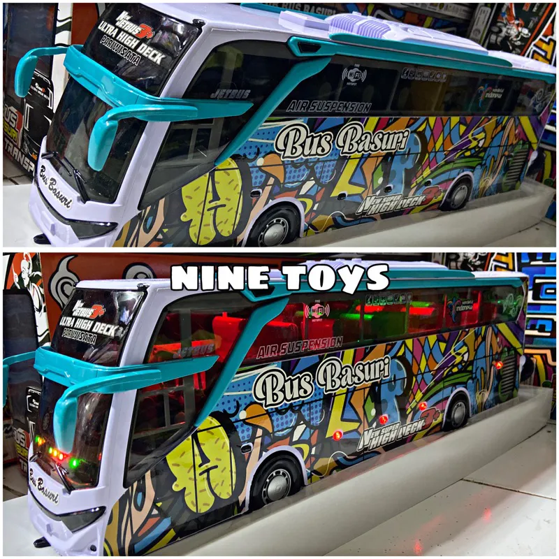 MAINAN BUS BASURI BESAR MAINAN JUMBO BUS TELOLET BASURI FULL LAMPU DAN LAGU JETBUS BUS MANIA