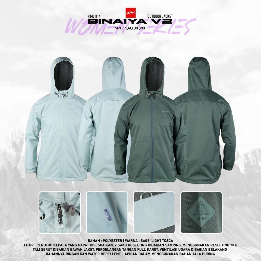 Jaket Gunung Wanita Binaiya V2 Arei Outdoorgear