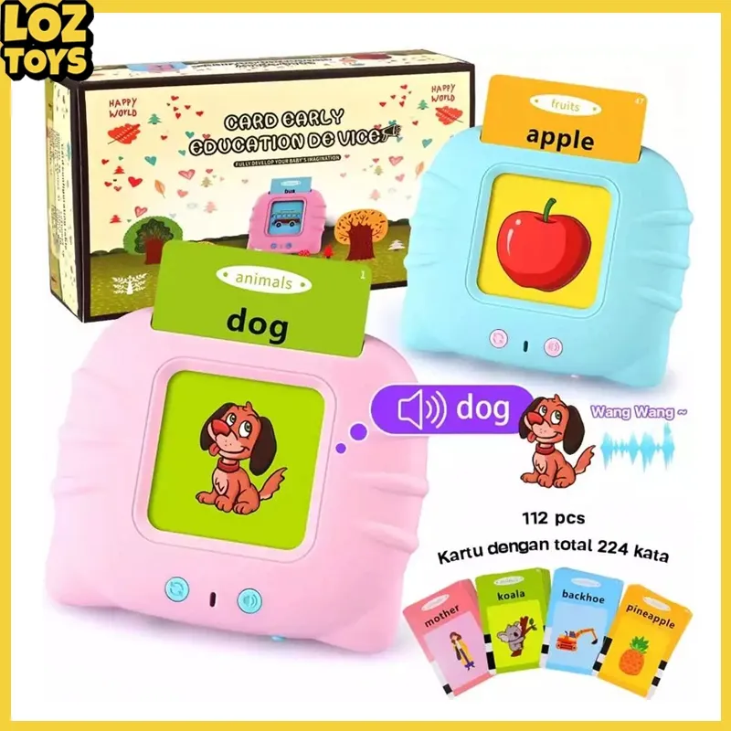LOZTOYS Card Early Education Bilingual Device / Mainan Flash Card Bersuara Bahasa Inggris Indonesia Arab - 112 Kartu