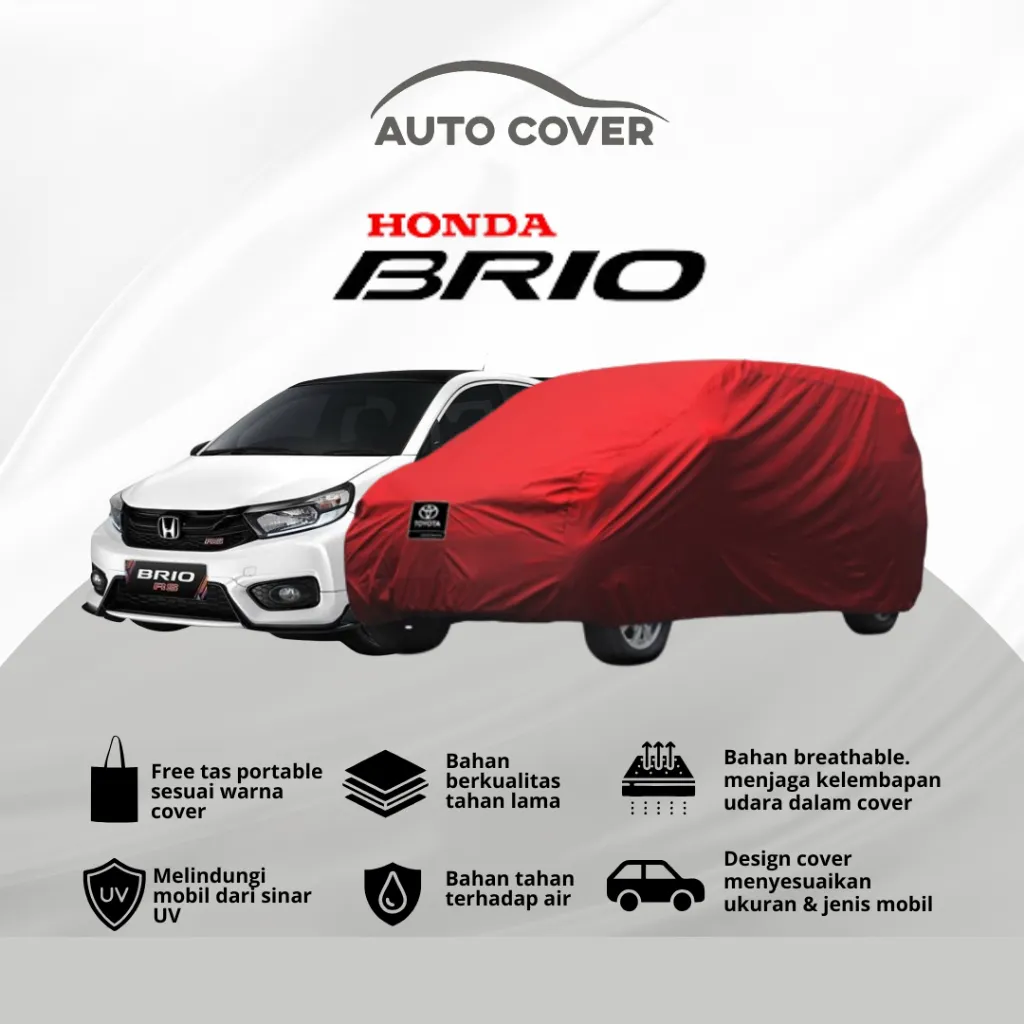 Autocover Cover Mobil Honda Brio Body Car  Premium Rocky Superior Semi Outdoor Extreme Full Outdoor Polos Strip 1 2 Mantel Sarung Selimut Tutup Penutup Jas Hujan  Body Mobil Car Waterproof