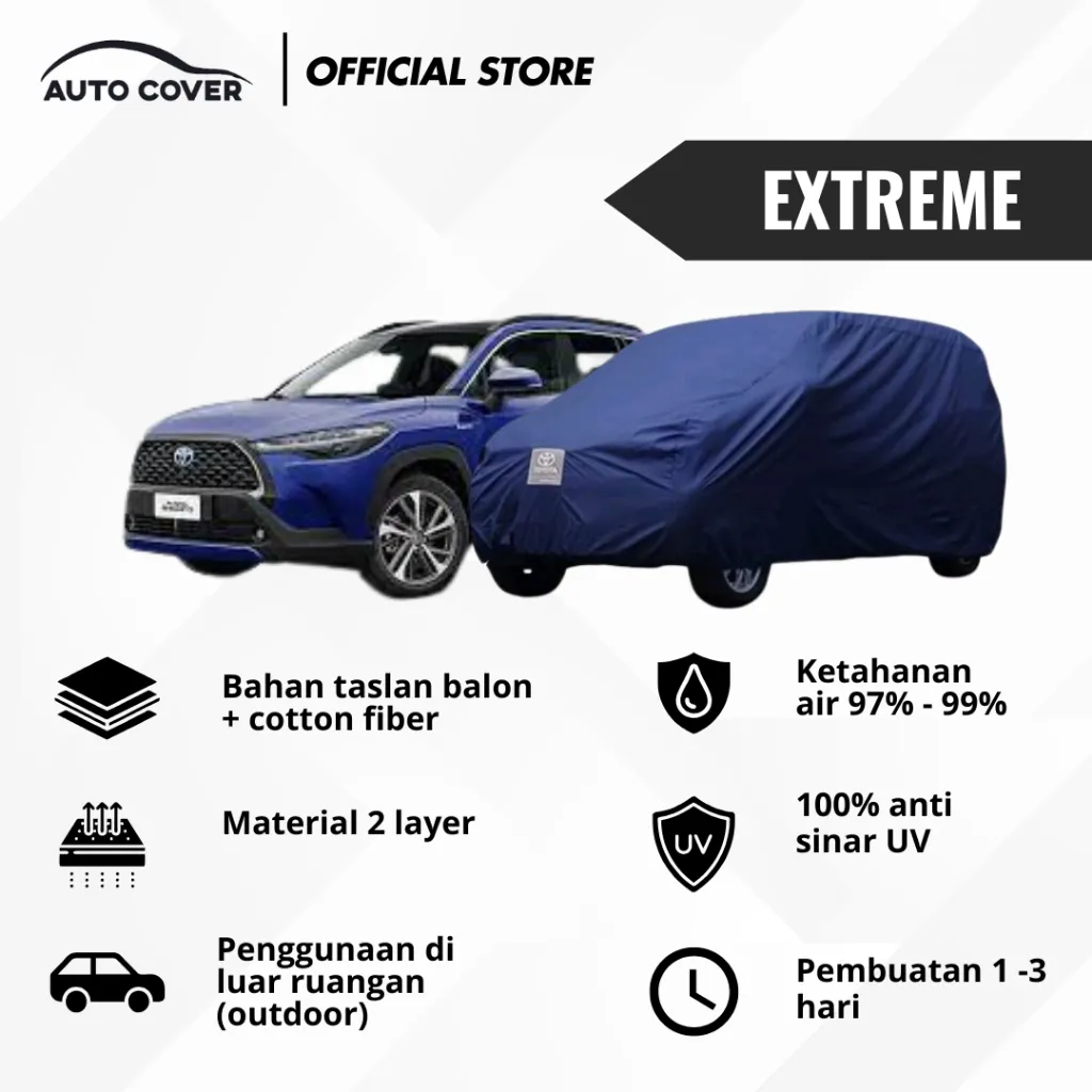 Autocover Indonesia Cover Mobil Body Car Extreme Full Outdoor Polos Strip 1 2 Mantel Sarung Selimut Tutup Penutup Jas Hujan Waterproof Agya Ayla Jazz Yaris Raize Roky Picanto Juke Mini Cooper Brio