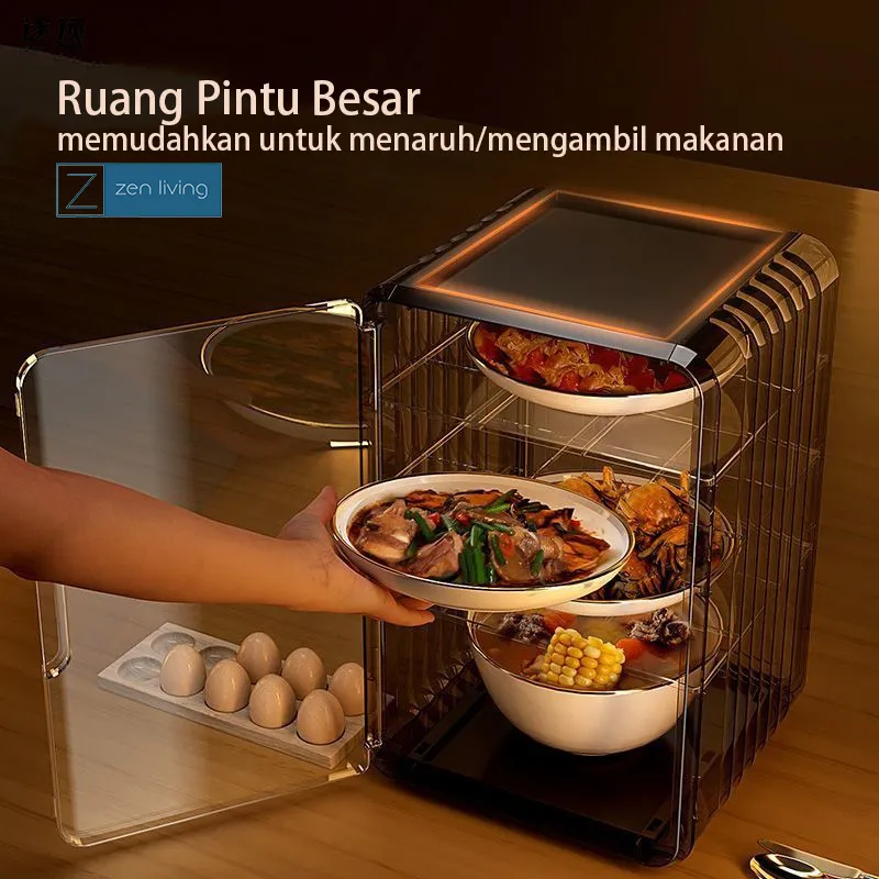 ZEN - Tudung Saji Rak Makan Bertingkat Serbaguna Multifungsi Bahan Acrylic Food Organizer BPA Free