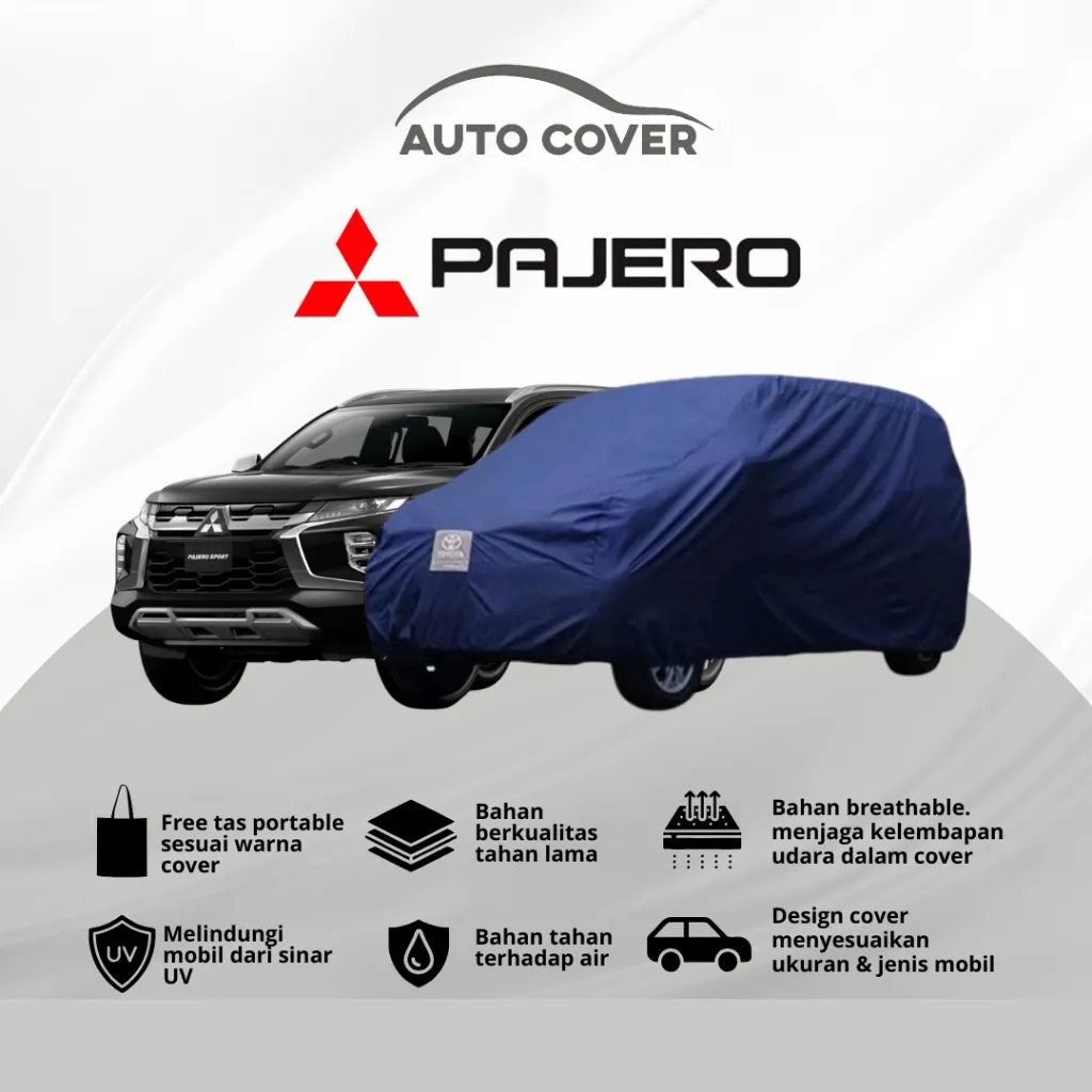 Autocover Cover Mobil  Body Car Mitsubishi Pajero Sport  Premium Rocky Superior Semi Outdoor Extreme Full Outdoor Polos Strip 1 2 Mantel Sarung Selimut Tutup Penutup Jas Hujan  Body Mobil Car Waterproof