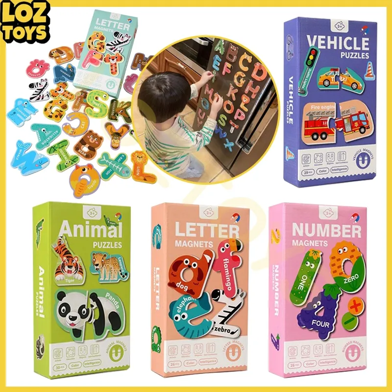 LOZTOYS Alphabet Magnet Tempelan Kulkas Magnet Angka Fridge Magnets Huruf Mainan Early Education