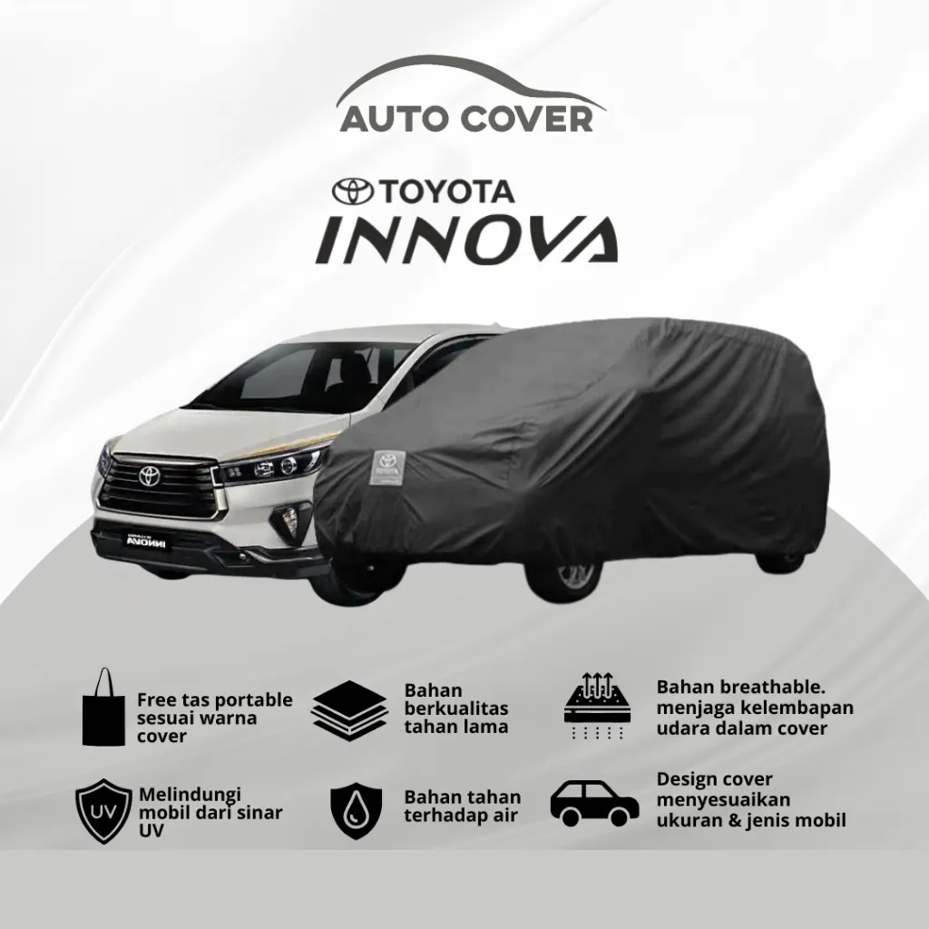Autocover Cover Mobil Kijang Innova Body Car  Premium Rocky Superior Semi Outdoor Extreme Full Outdoor Polos Strip 1 2 Mantel Sarung Selimut Tutup Penutup Jas Hujan  Body Mobil Car Waterproof