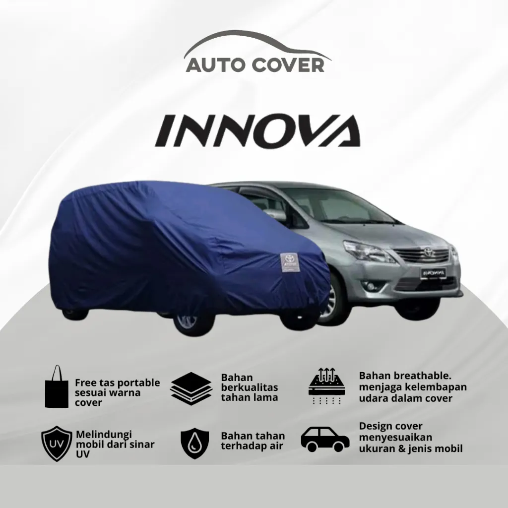 Autocover Cover Mobil  Body Car Toyota Kijang Innova  Premium Rocky Superior Semi Outdoor Extreme Full Outdoor Polos Strip 1 2 Mantel Sarung Selimut Tutup Penutup Jas Hujan  Body Mobil Car Waterproof
