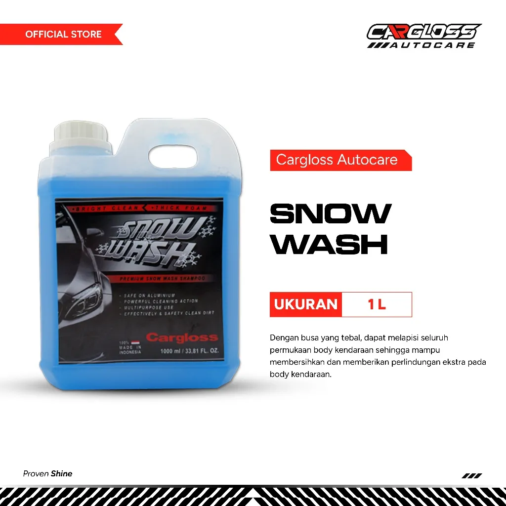 Cargloss Snow Wash Shampoo 1 Liter - Cairan Pencuci Kendaraan