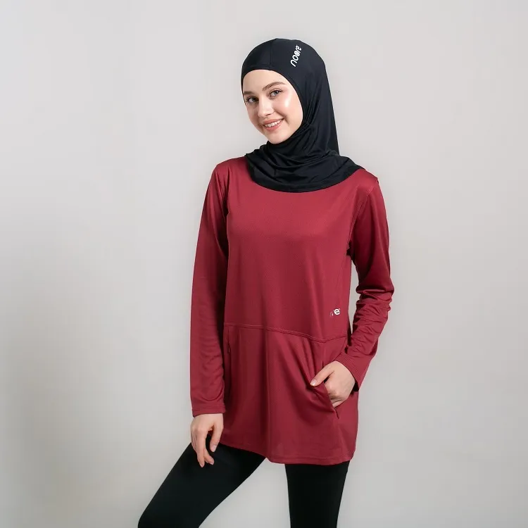 NOORE - Meriliane Pro Top - Maroon - Pakaian Olahraga