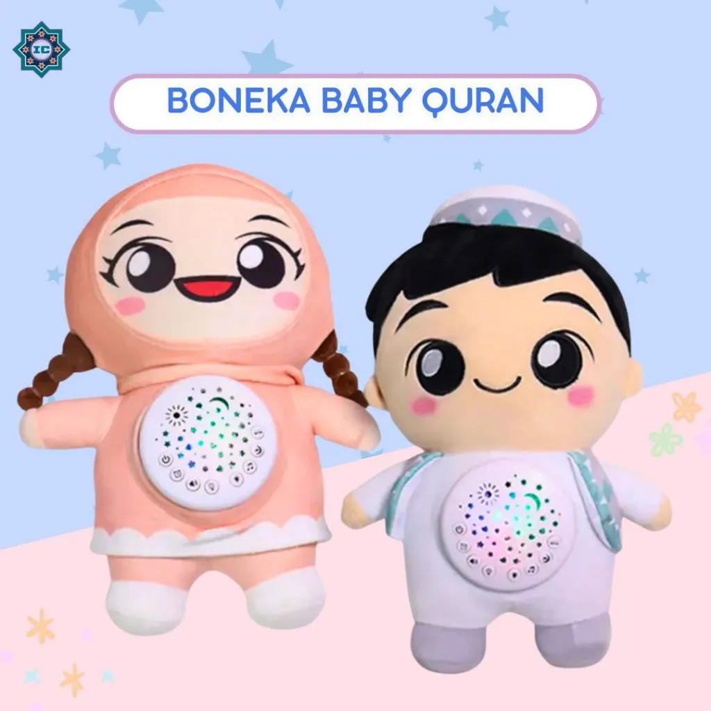 IC - Mainan Anak Boneka Muslimah Aisyah Muslim Ahmad Hijab Doll Boneka Edukasi Bernyanyi & Mengaji Lebaran