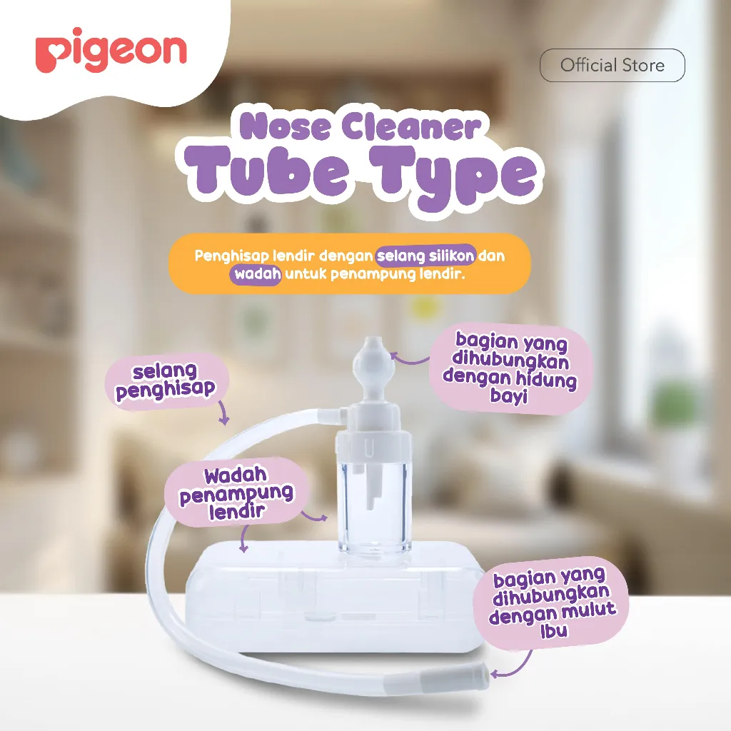 PIGEON Nose Cleaner - Tube Type | Alat Penghisap Lendir Bayi | Penyedot Ingus Bayi |Sedot Ingus Bayi