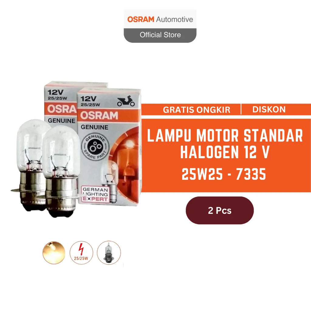 Osram Lampu Utama Motor Headlamp M5 K1 Putih Kekuningan 7335 - 2 Each