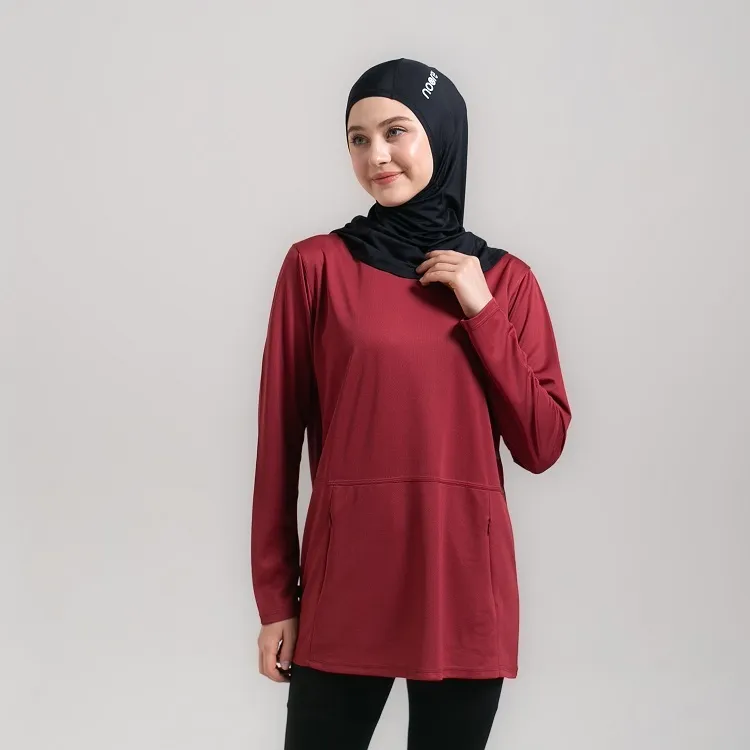 Pakaian Olahraga - Meriliane Pro Top - Maroon - Noore