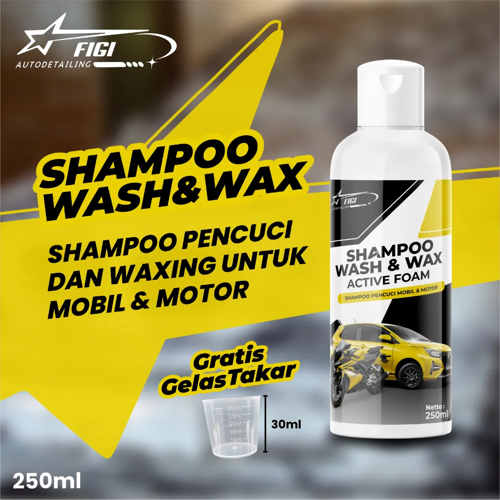 Figi Shampoo Wash and Wax Cuci Mobil dan Motor 250ml