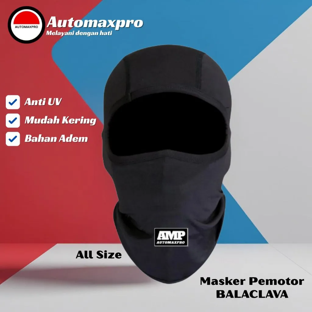 Automaxpro AMP Masker Motor Balaclava Face Mask Masker Helm Penutup Kepala Panjang Sampe Leher Buff Ninja All Size
