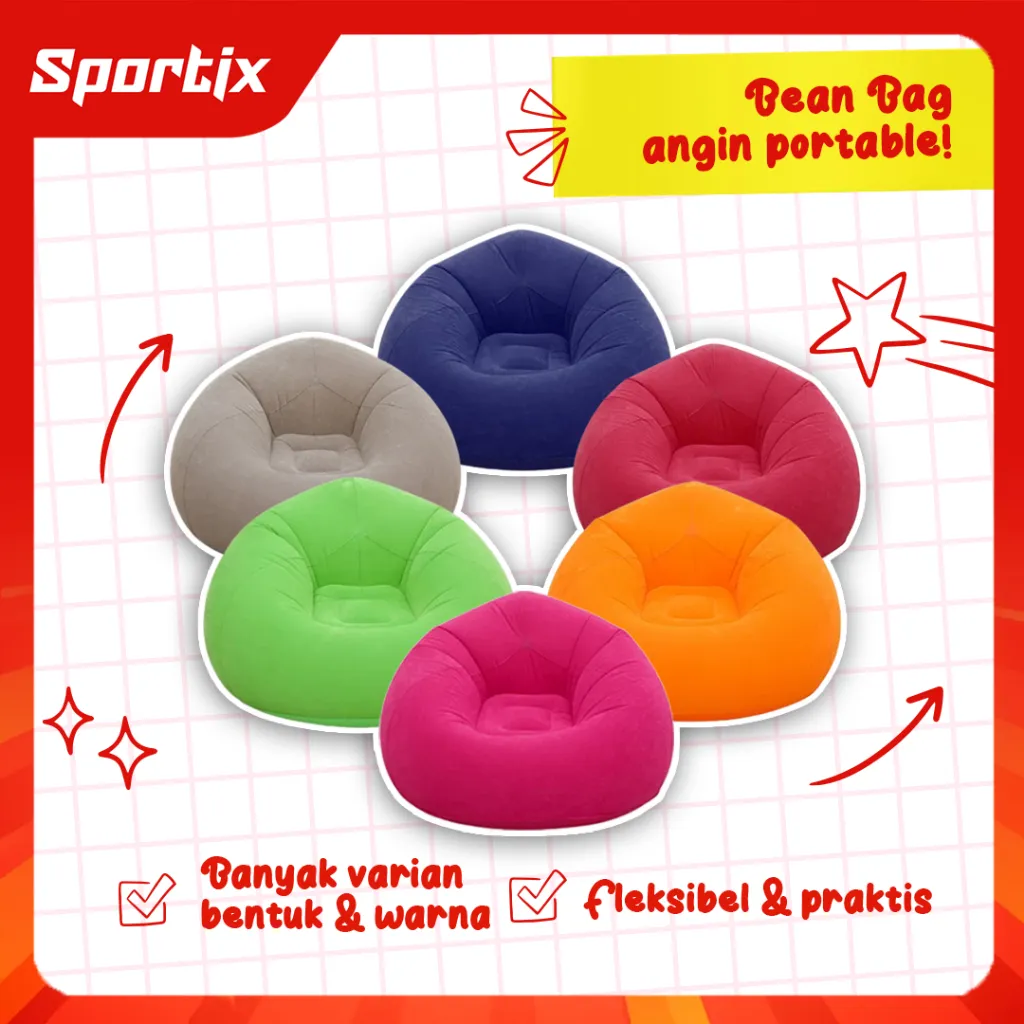 Sportix - Sofa Angin santai Inflatable untuk relaksasi || Sofa Bean Bag Indoor Outdoor - Kursi Angin Santai