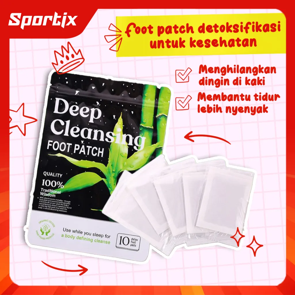 Sportix - Deep cleansing foot patch Koyo Buang Racun Tubuh koyo Pelangsing badan Mengecilkan perut buncit detoksifikasi kecantikan
