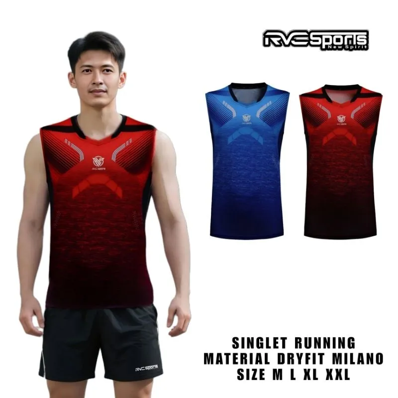 RVC Jersey Singlet Printing Untuk Olahraga Running Tenis Badminton Run 5