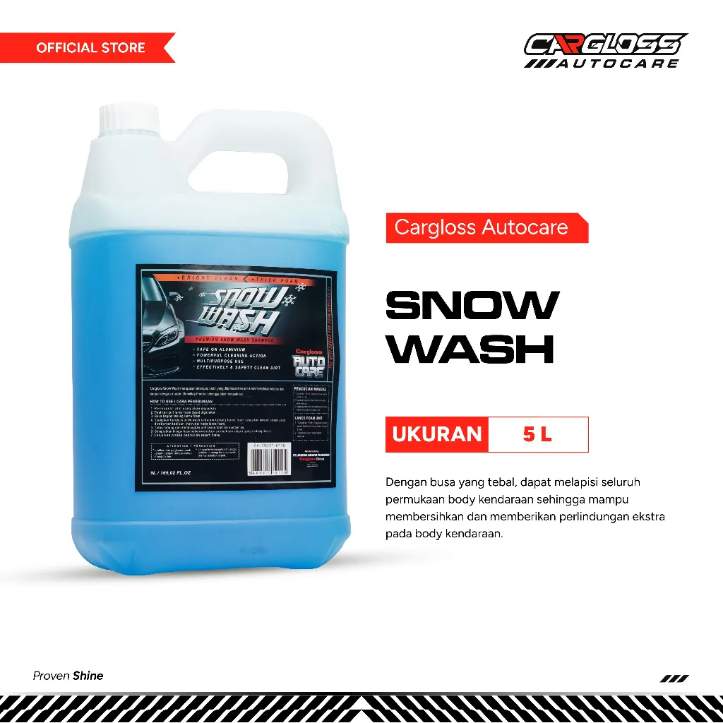 Cargloss Snow Wash Shampoo 5 Liter - Cairan Pencuci Kendaraan