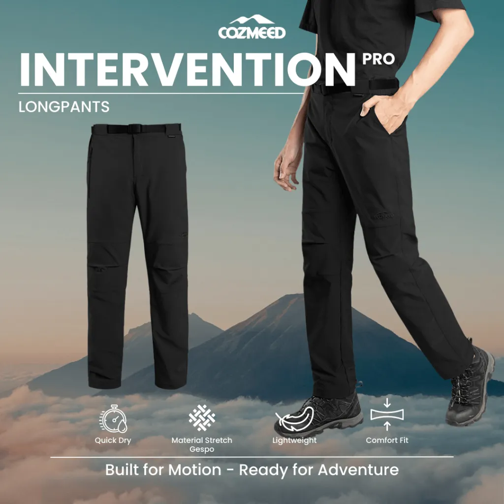Cozmeed Celana Panjang Gunung Hiking Pria Wanita Ringan Stretch Quick Dry New Intervention Pro