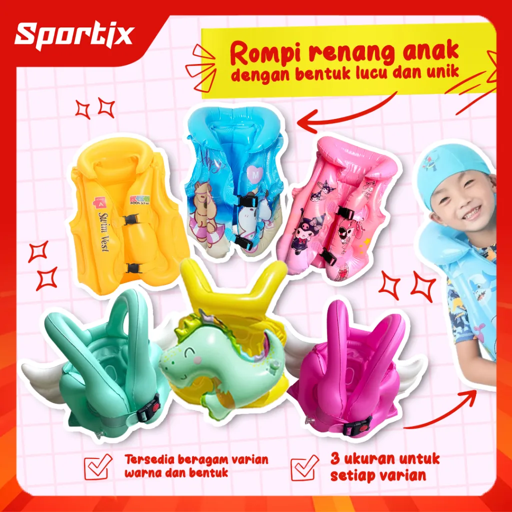 Sportix - Pelampung Rompi Renang Anak Kids Swim Vest