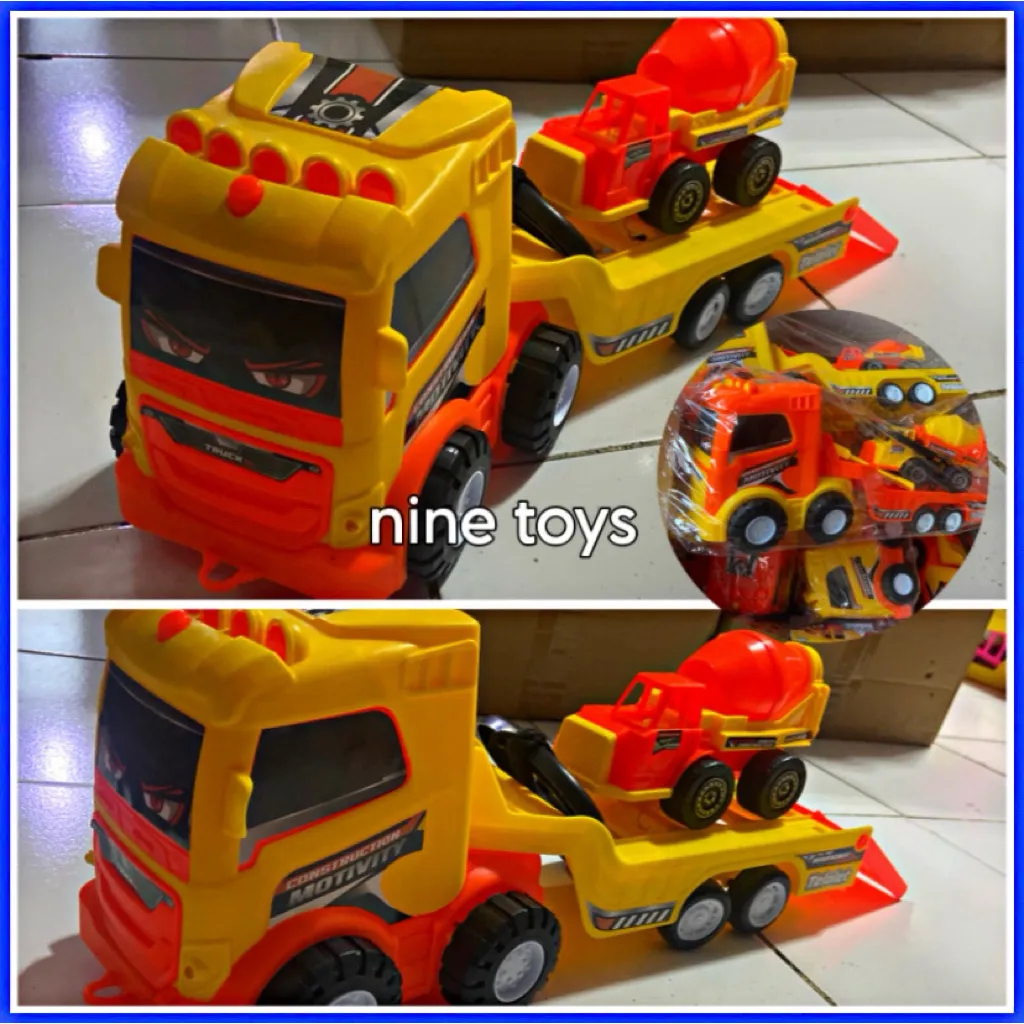 MAINAN TRUCK TOWING BIG SIZE SUARA BASURI TELOLET DAN LAMPU MAINAN MOBIL TRUCK DORONG