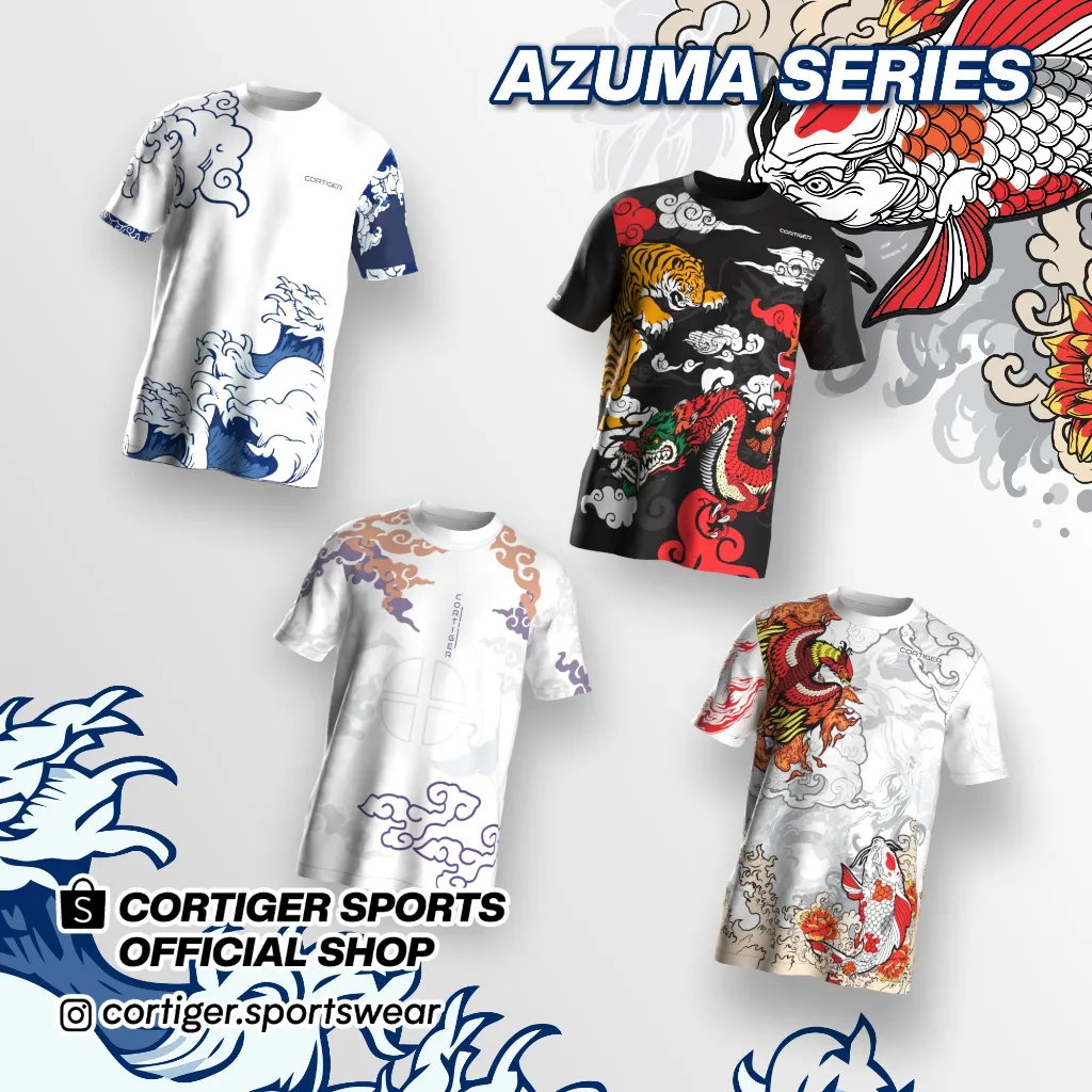 Cortiger Jersey Running Kaos Olahraga Pria Azuma Series