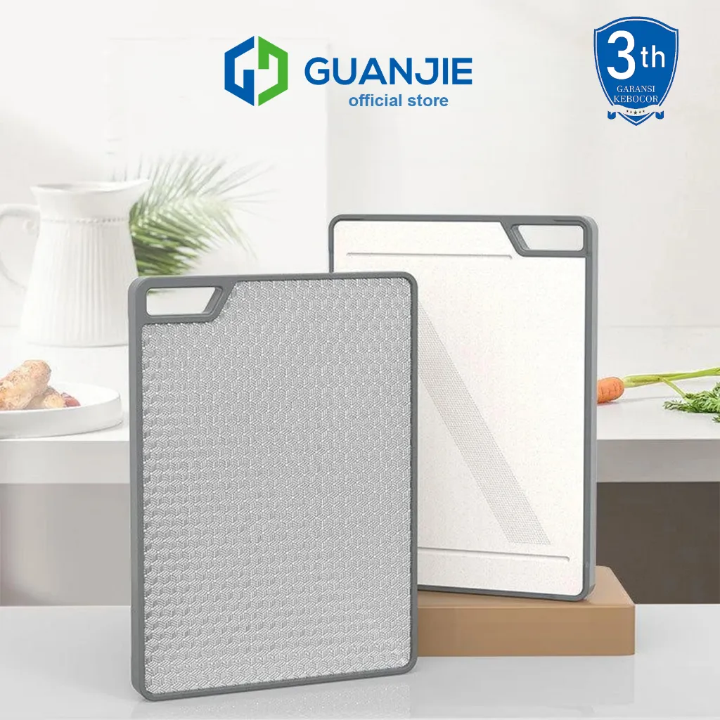 GUANJIE - Talenan Stainless 2 Sisi Alas Potong Double Sided Chopping Board Stainless Steel